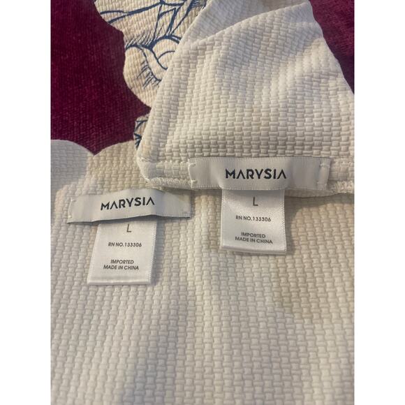 MARYSIA 2 Pc Bikini Set Size Large Bandeau Antibes Blue White Floral Top Bottom - Picture 3 of 6